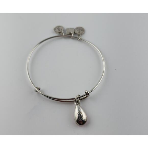 Alex and Ani Silver Pink Teardrop October Birthstone Bracelet - Picture 3 of 4